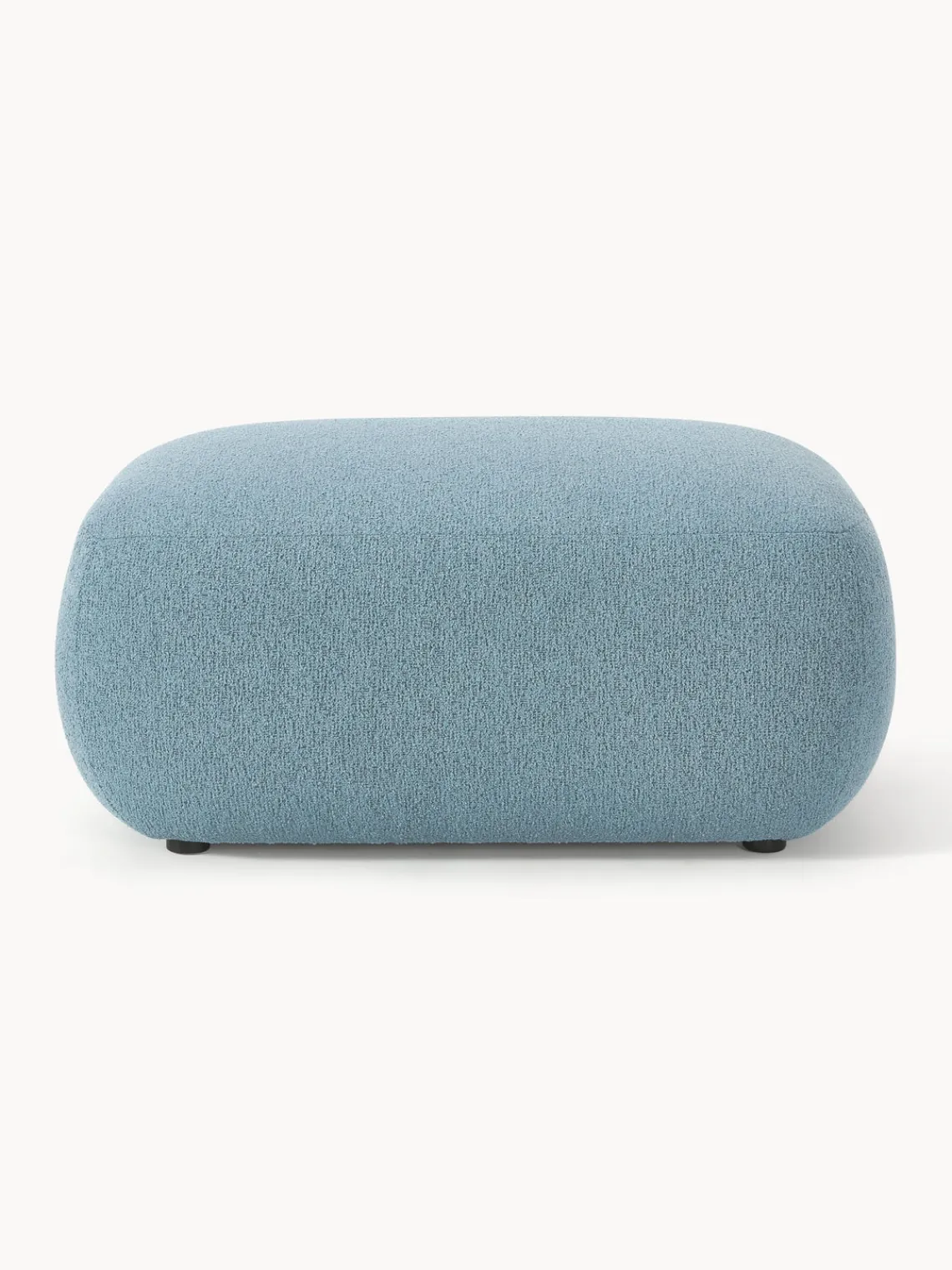 Sale Puf reposapiés en tejido bouclé Sofia Reposapiés|Sofás