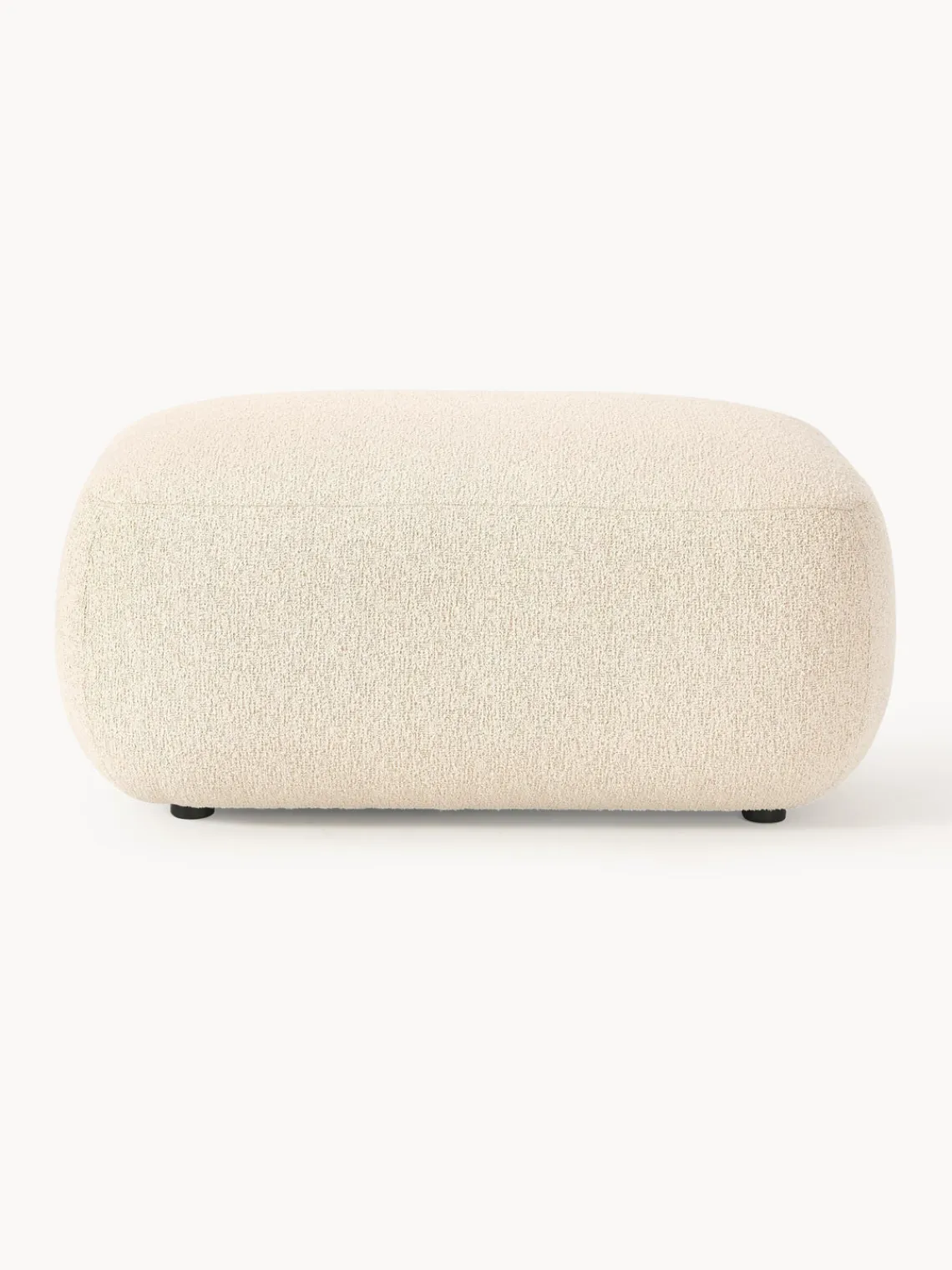 Reposapiés|Sofás>Westwing Collection Puf reposapiés en tejido bouclé Sofia Bouclé beige claro