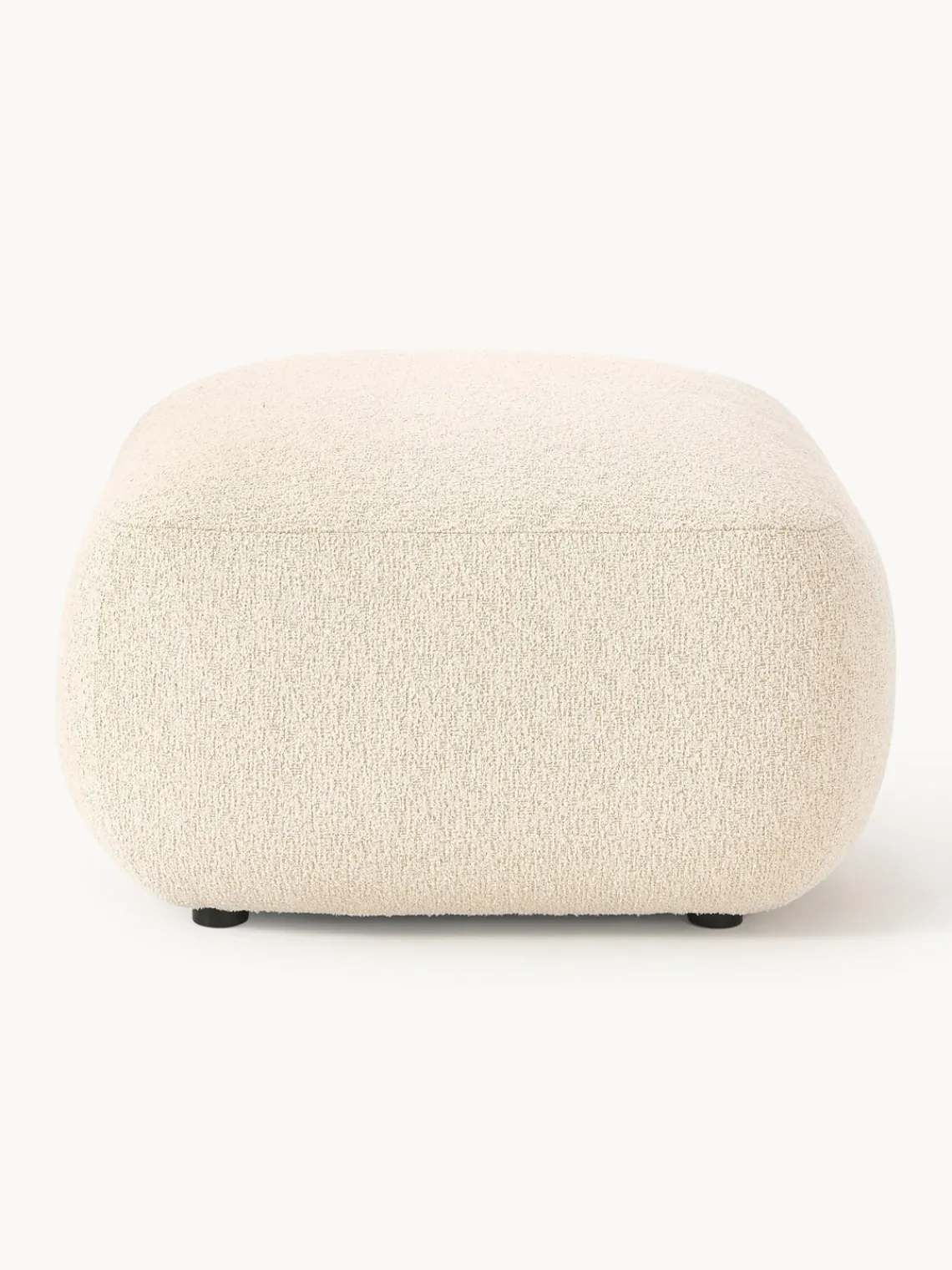 Reposapiés|Sofás>Westwing Collection Puf reposapiés en tejido bouclé Sofia Bouclé beige claro