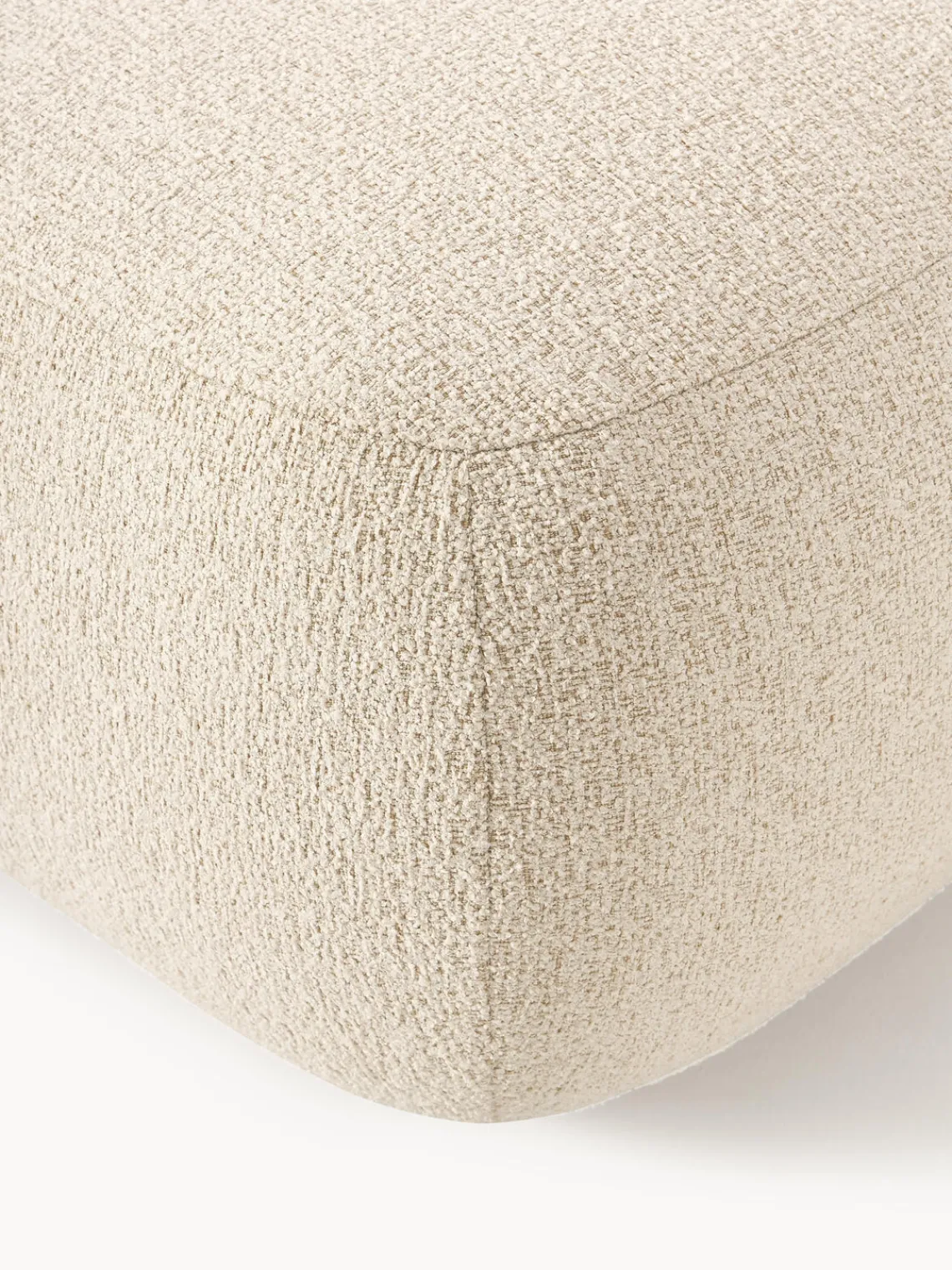 Reposapiés|Sofás>Westwing Collection Puf reposapiés en tejido bouclé Sofia Bouclé beige claro