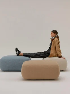 Hot Puf reposapiés en tejido bouclé Sofia Reposapiés|Sofás