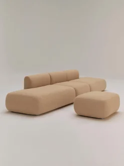 Hot Puf reposapiés en tejido bouclé Sofia Reposapiés|Sofás