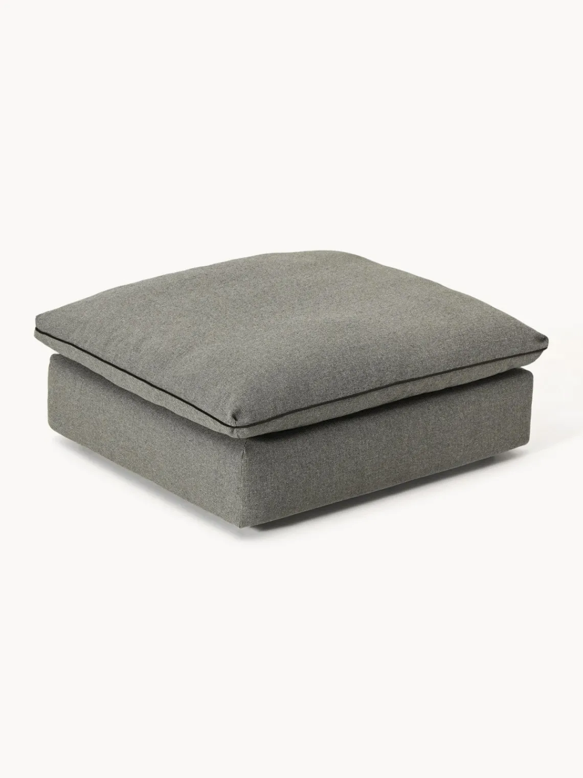 Reposapiés|Sofás>Westwing Collection Puf reposapiés Felix Tejido grueso gris oscuro