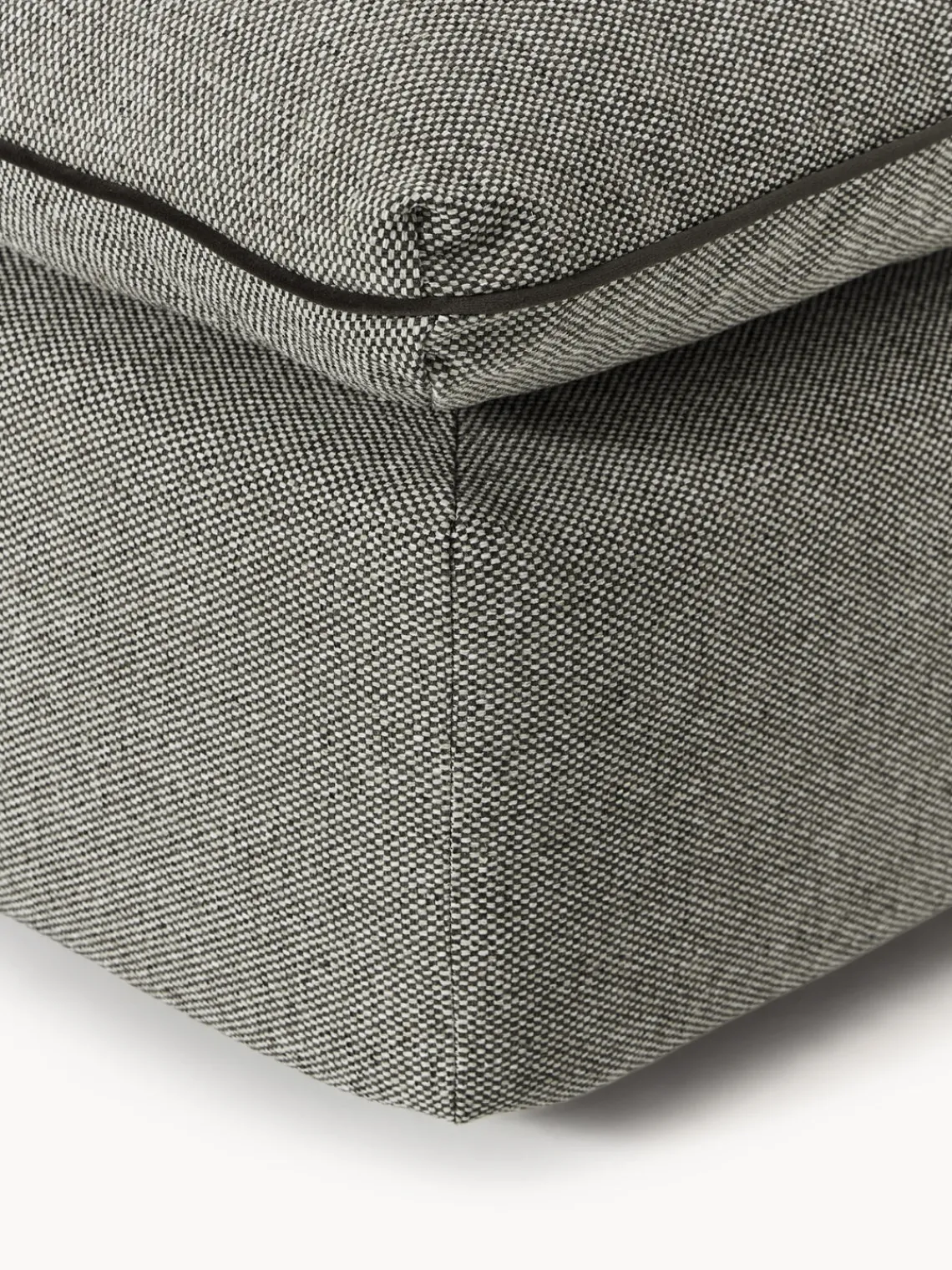 Reposapiés|Sofás>Westwing Collection Puf reposapiés Felix Tejido grueso gris oscuro