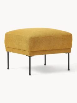 Reposapiés|Sofás>Westwing Collection Puf reposapiés Fluente Tejido ocre