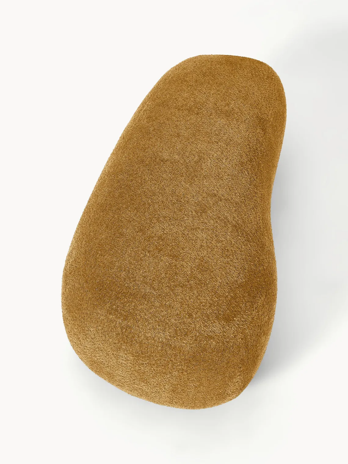 Reposapiés|Sofás>Westwing Collection Puf reposapiés grande de borreguillo bouclé Alba Borreguillo bouclé ocre