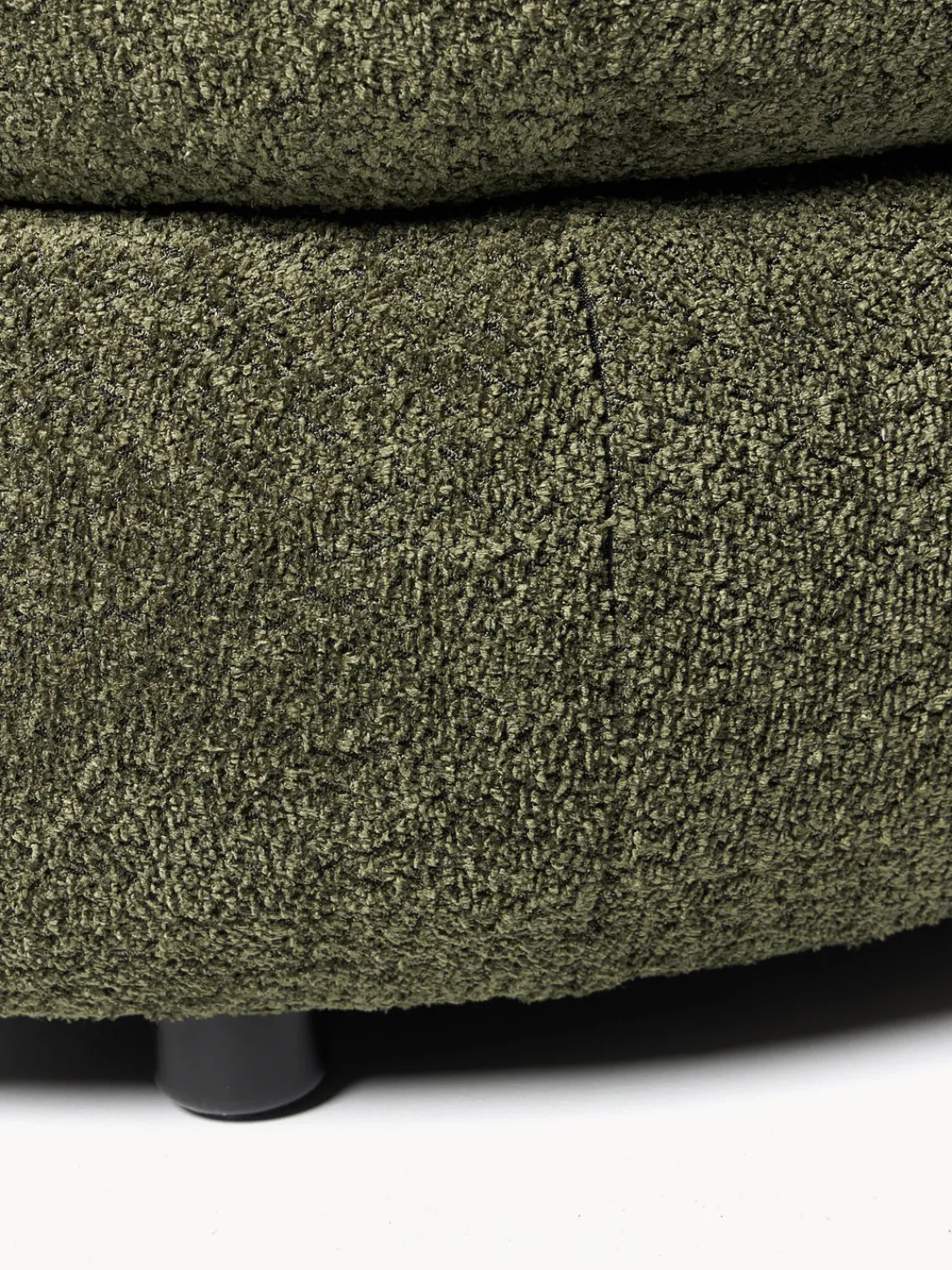 Reposapiés|Sofás>Westwing Collection Puf reposapiés grande de borreguillo bouclé Alba Borreguillo bouclé verde oscuro