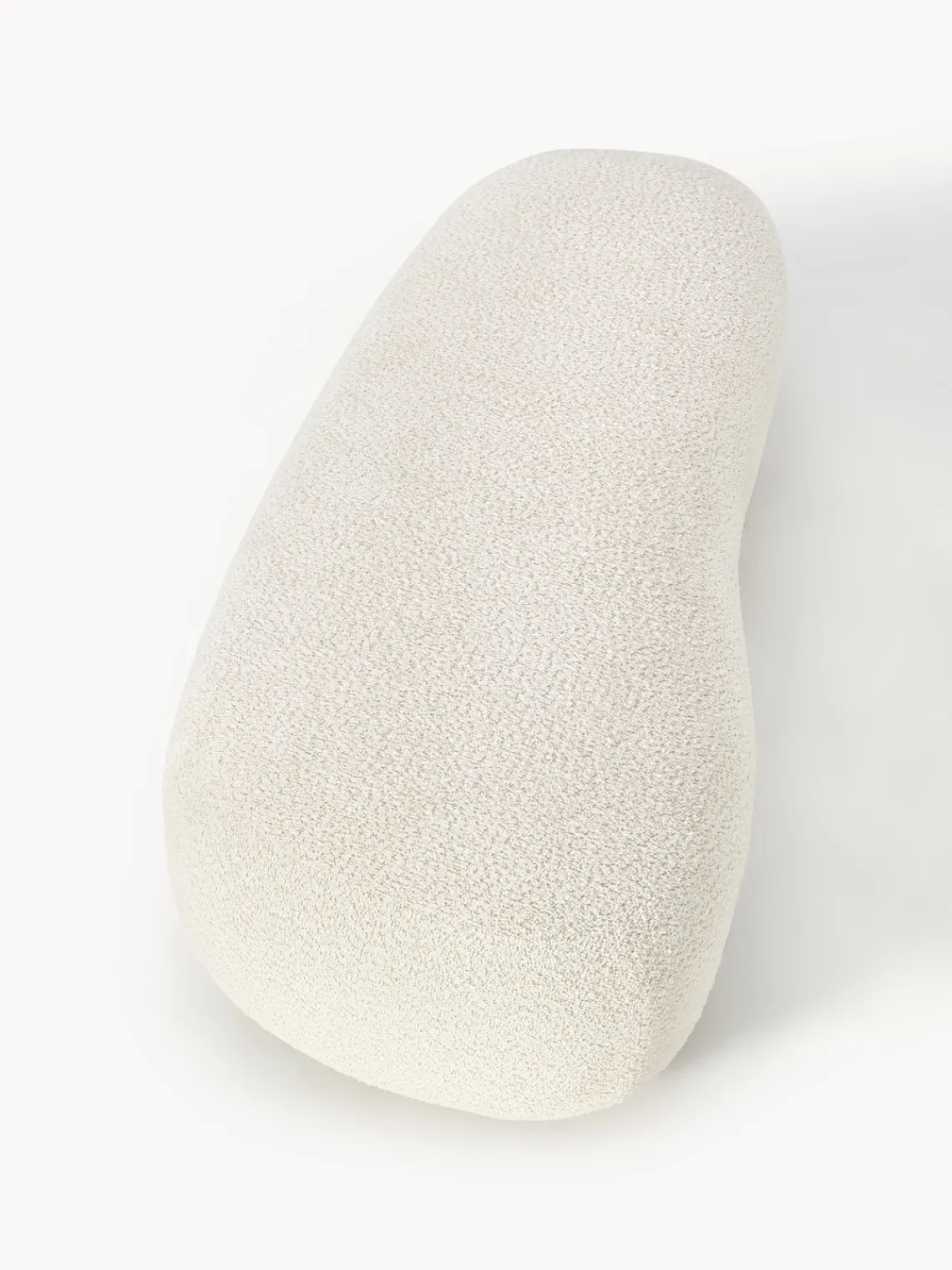 Reposapiés|Sofás>Westwing Collection Puf reposapiés grande de borreguillo bouclé Alba Borreguillo bouclé blanco Off White