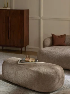 Clearance Puf reposapiés grande de borreguillo bouclé Alba Reposapiés|Sofás