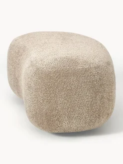 Clearance Puf reposapiés grande de borreguillo bouclé Alba Reposapiés|Sofás