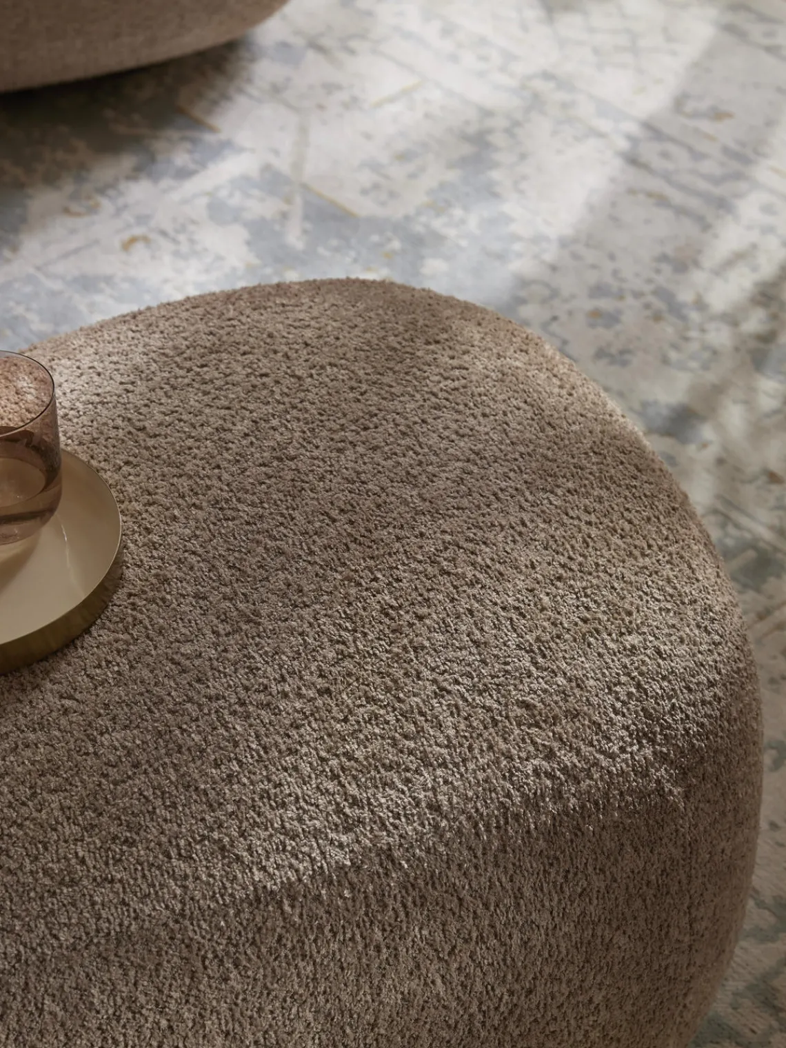 Clearance Puf reposapiés grande de borreguillo bouclé Alba Reposapiés|Sofás