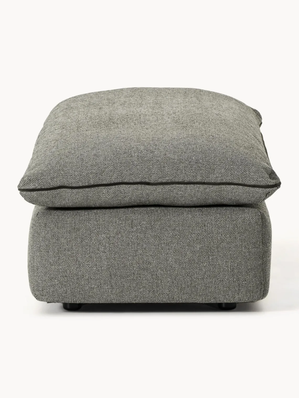 Reposapiés|Sofás>Westwing Collection Puf reposapiés grande Felix Tejido grueso gris oscuro