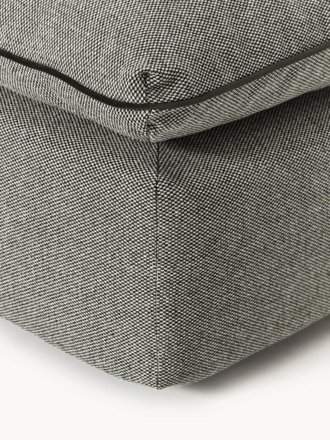 Reposapiés|Sofás>Westwing Collection Puf reposapiés grande Felix Tejido grueso gris oscuro