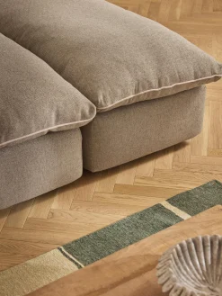 Reposapiés|Sofás></noscript>Westwing Collection Puf reposapiés grande Felix Tejido grueso beige