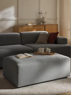 Reposapiés|Sofás>Westwing Collection Puf reposapiés grande Melva, 116 x 72 cm Tejido gris antracita