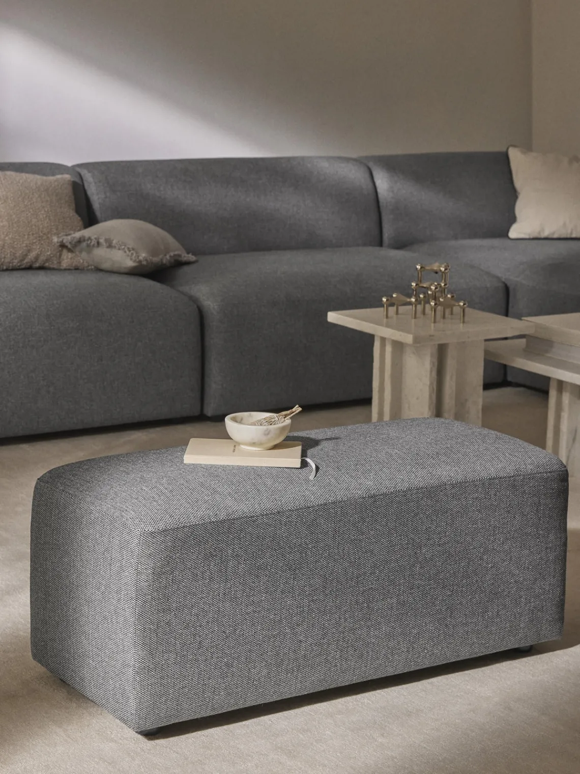 New Puf reposapiés grande Melva, 116 x 42 cm Reposapiés|Sofás