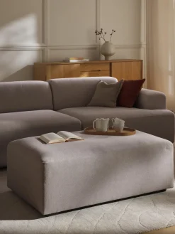 Reposapiés|Sofás>Westwing Collection Puf reposapiés grande Melva, 116 x 72 cm Tejido taupe