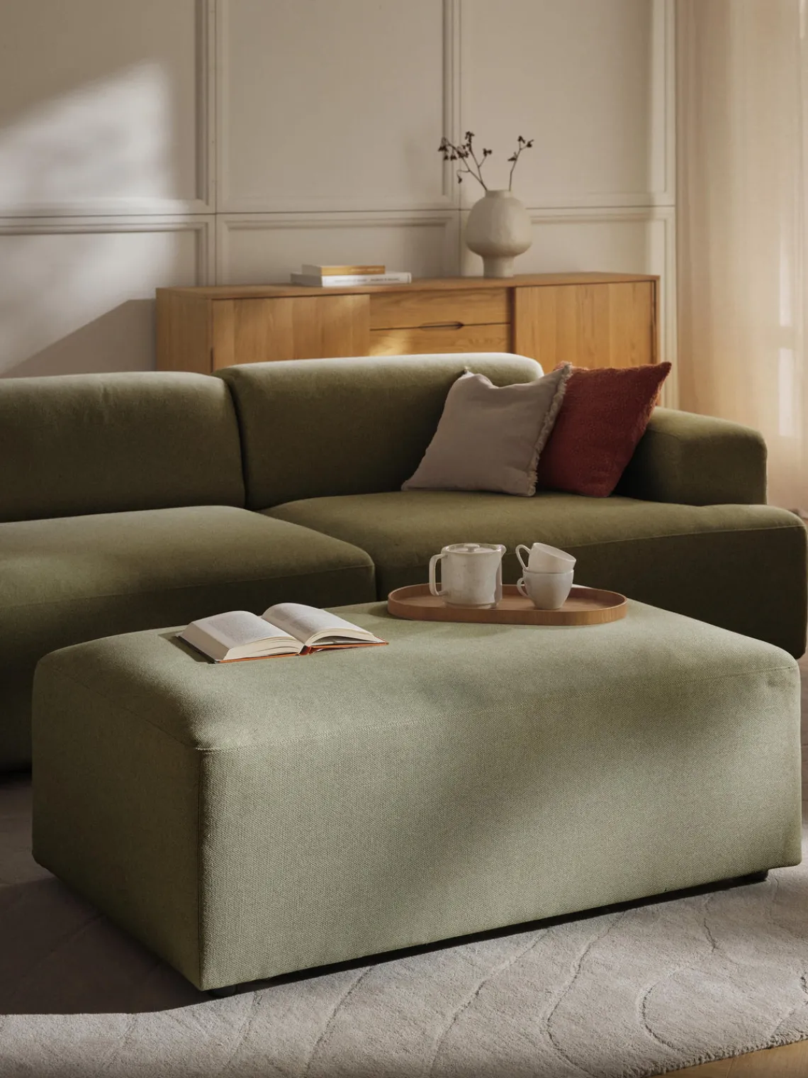 Best Puf reposapiés grande Melva, 116 x 72 cm Reposapiés|Sofás