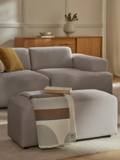 Reposapiés|Sofás>Westwing Collection Puf reposapiés Melva, 99 x 42 cm Tejido taupe