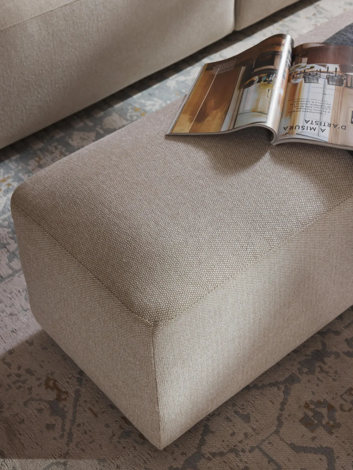 Outlet Puf reposapiés Melva, An 99 x F 42 cm Reposapiés|Sofás