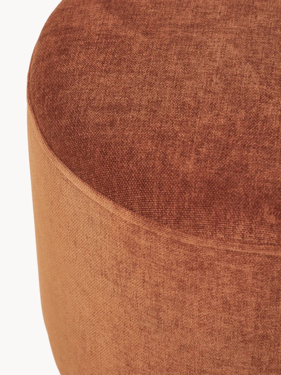 Pufs Y Otomanos|Pufs Y Otomanos>Westwing Collection Puf reposapiés tapizado con patas de bola de mármol Lino Tejido terracota, marrón claro en aspecto de mármol