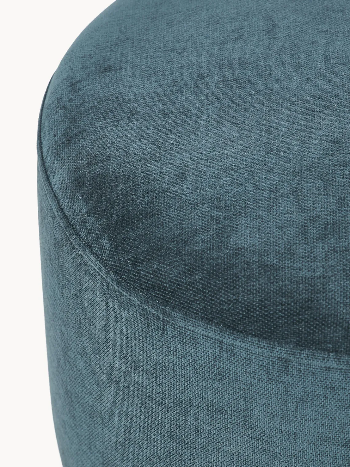 Pufs Y Otomanos|Pufs Y Otomanos>Westwing Collection Puf reposapiés tapizado con patas de bola de mármol Lino Tejido azul petróleo, gris antracita en aspecto de mármol