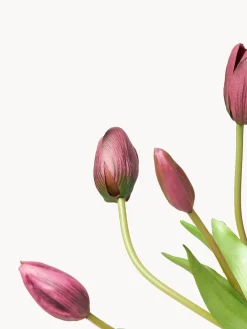 Flores Artificiales|Jarrones></noscript>Botané Ramo de flores artificiales Tulip Ciruela, verde