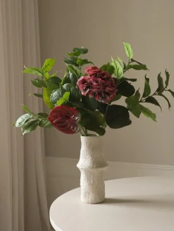 New Ramo de flores artificiales Velvet Rouge Flores Artificiales|Jarrones