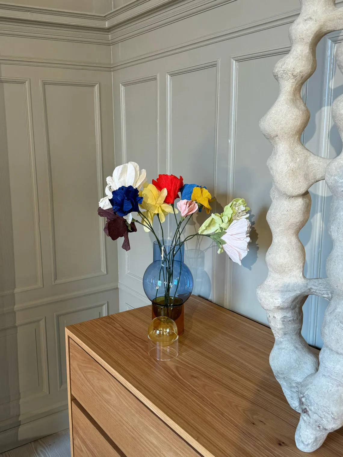 Jarrones|Flores Artificiales>Studio About Ramo de flores artificiales Rhapsody Rose Blanco crema