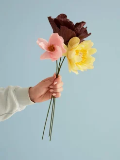 Flores Artificiales|Jarrones>Studio About Ramo de flores artificiales artesanales Cottage Rose Amarillo sol