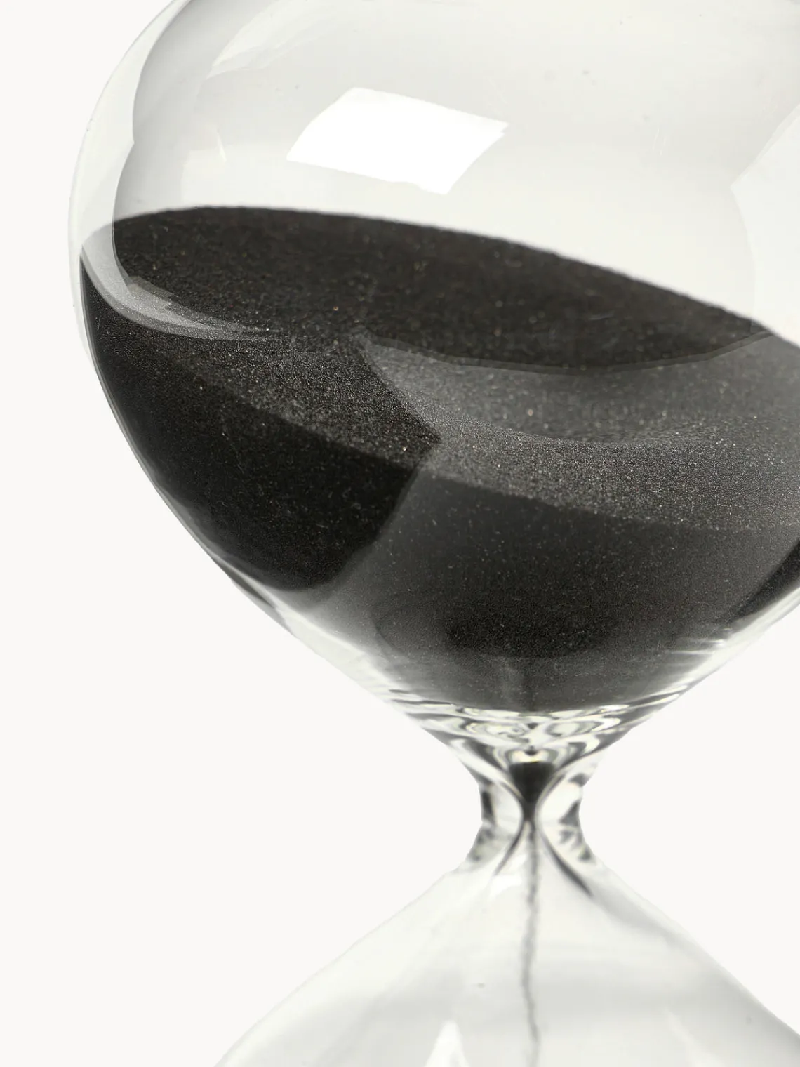 Jarrones|Figuras Decorativas>POLSPOTTEN Reloj de arena de vidrio Ball, 30 min. Negro