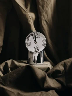 Relojes|Jarrones>HKLIVING Reloj de cerámica artesanal con cromo Retro