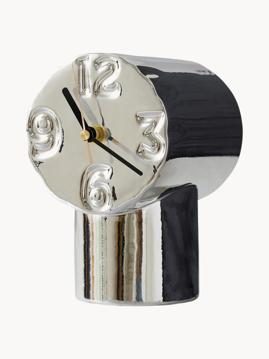 Relojes|Jarrones>HKLIVING Reloj de cerámica artesanal con cromo Retro