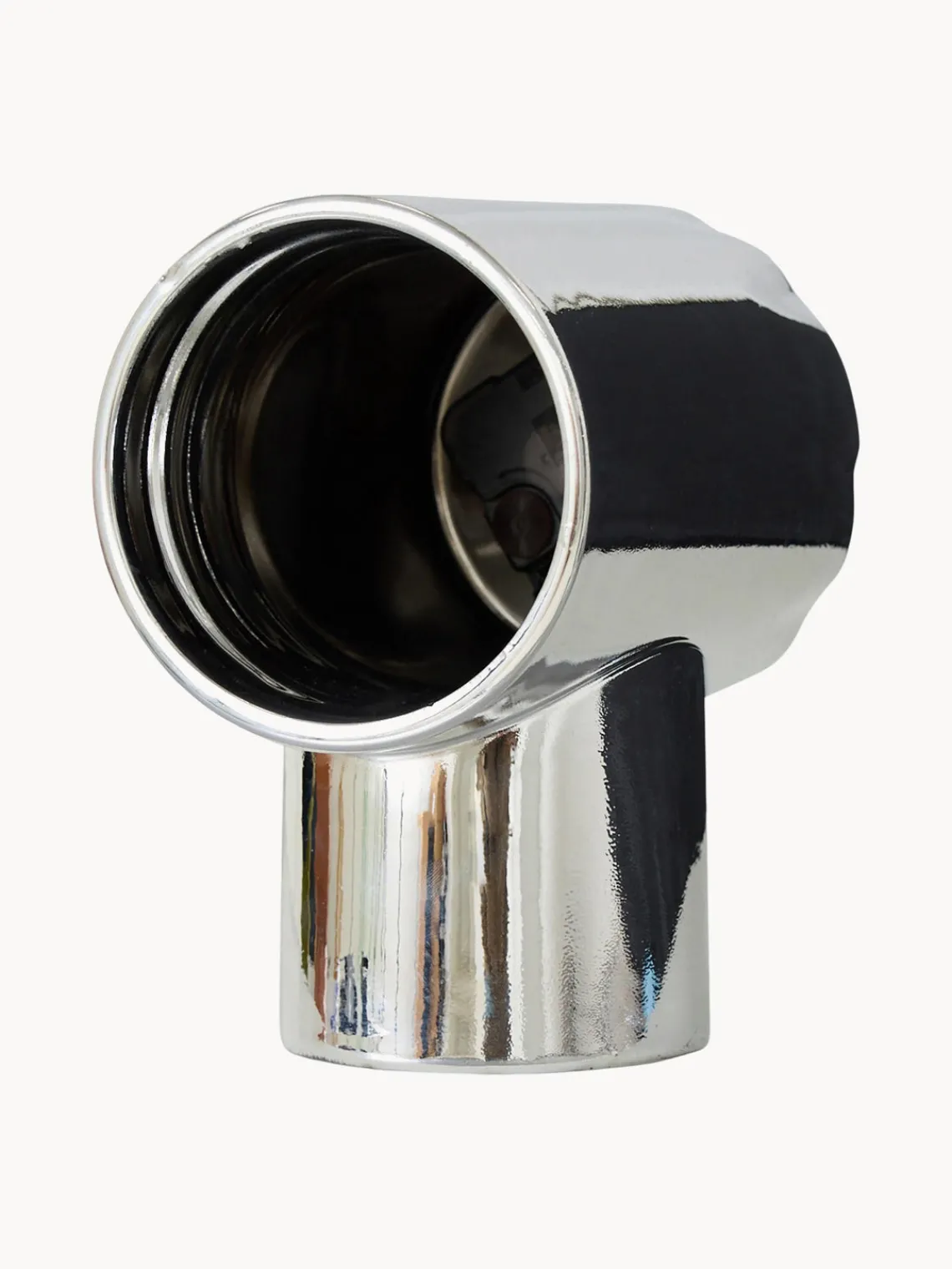 Relojes|Jarrones>HKLIVING Reloj de cerámica artesanal con cromo Retro