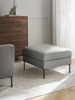 Reposapiés|Sofás>Westwing Collection Reposapiés puf con espacio de almacenamiento Cucita Tejido gris