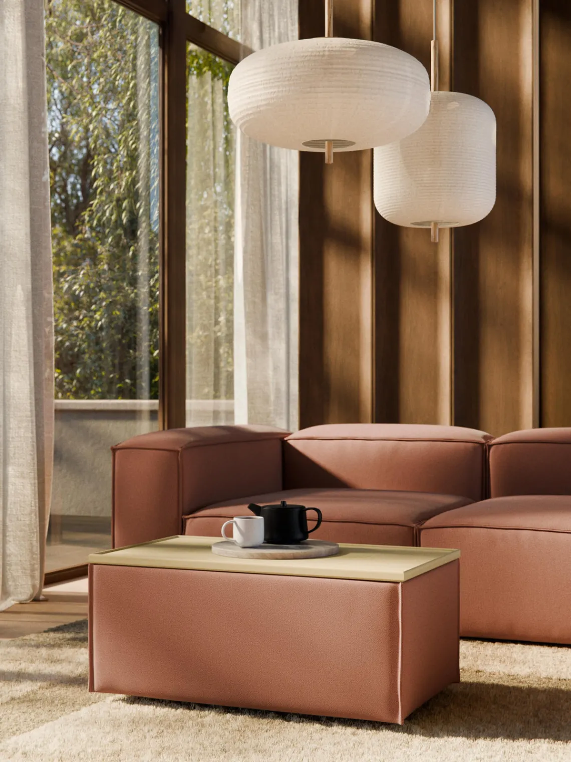 Sale Reposapiés puf con espacio de almacenamiento Lennon Reposapiés|Sofás