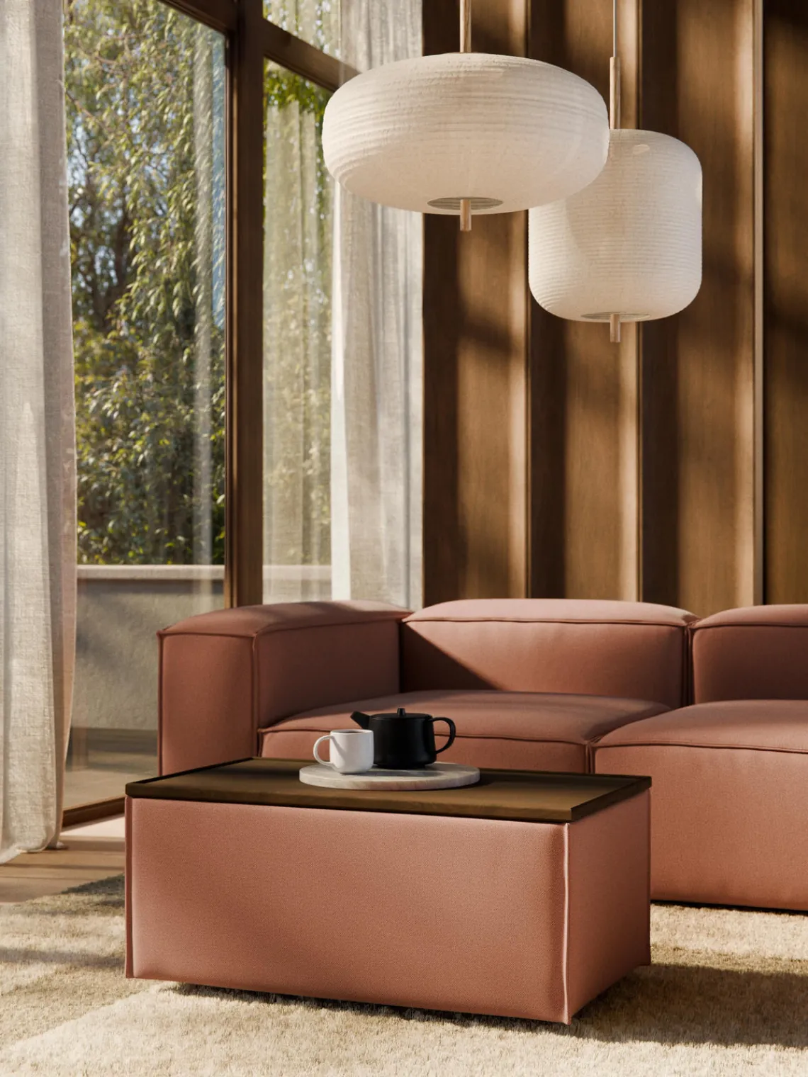 Sale Reposapiés puf con espacio de almacenamiento Lennon Reposapiés|Sofás