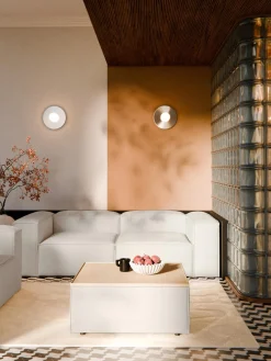 Reposapiés|Sofás>Westwing Collection Reposapiés puf con espacio de almacenamiento Lennon Tejido blanco Off White, madera de roble clara