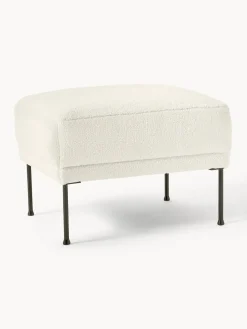 Reposapiés|Sofás>Westwing Collection Reposapiés puf de borreguillo Fluente Borreguillo blanco Off White