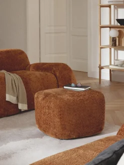 New Reposapiés puf de borreguillo bouclé Wolke Reposapiés|Sofás