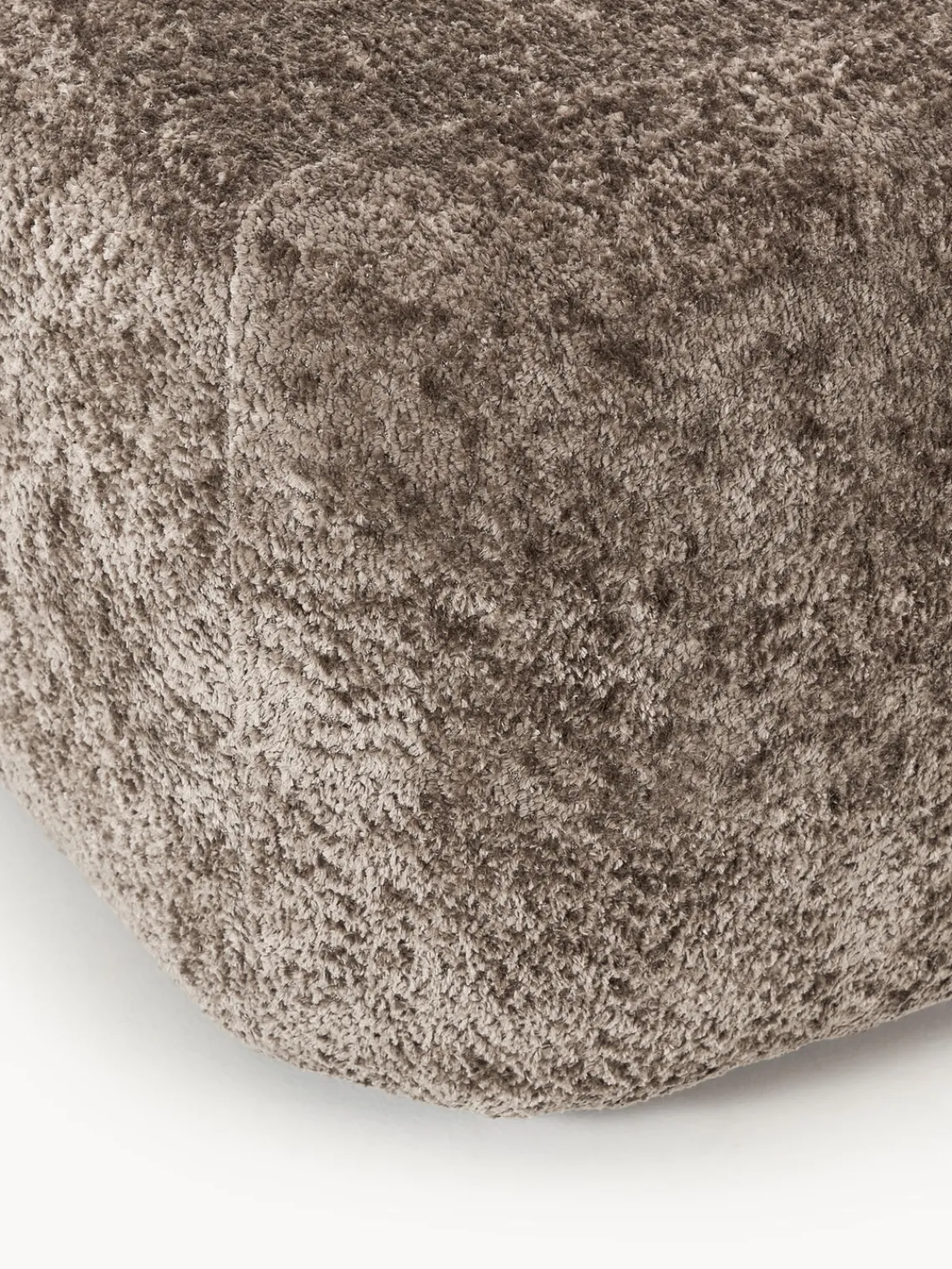 Reposapiés|Sofás>Westwing Collection Reposapiés puf de borreguillo bouclé Wolke Borreguillo bouclé taupe