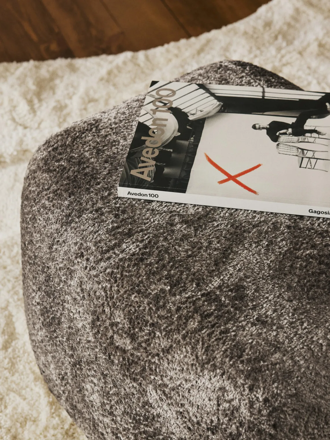 Reposapiés|Sofás>Westwing Collection Reposapiés puf de borreguillo bouclé Wolke Borreguillo bouclé taupe