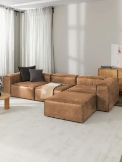 Hot Reposapiés puf de cuero reciclado Lennon Reposapiés|Sofás