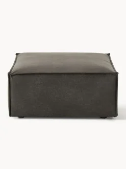 Reposapiés|Sofás></noscript>Westwing Collection Reposapiés puf de cuero reciclado Lennon Cuero taupe