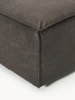 Reposapiés|Sofás></noscript>Westwing Collection Reposapiés puf de cuero reciclado Lennon Cuero taupe