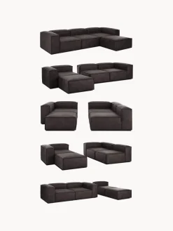 Reposapiés|Sofás></noscript>Westwing Collection Reposapiés puf de cuero reciclado Lennon Cuero taupe