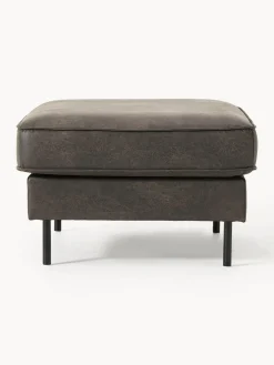 Reposapiés|Sofás></noscript>Westwing Collection Reposapiés puf de cuero reciclado Hunter Cuero taupe