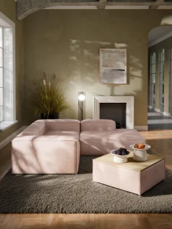 Discount Reposapiés puf de mezcla de lino con espacio de almacenamiento Lennon Reposapiés|Sofás