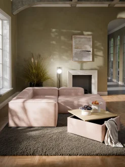 Discount Reposapiés puf de mezcla de lino con espacio de almacenamiento Lennon Reposapiés|Sofás