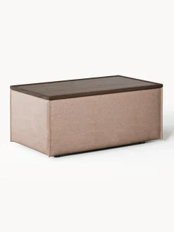 Hot Reposapiés puf de mezcla de lino con espacio de almacenamiento Lennon Reposapiés|Sofás